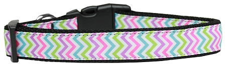 Summer Chevrons Nylon Dog Collar Large